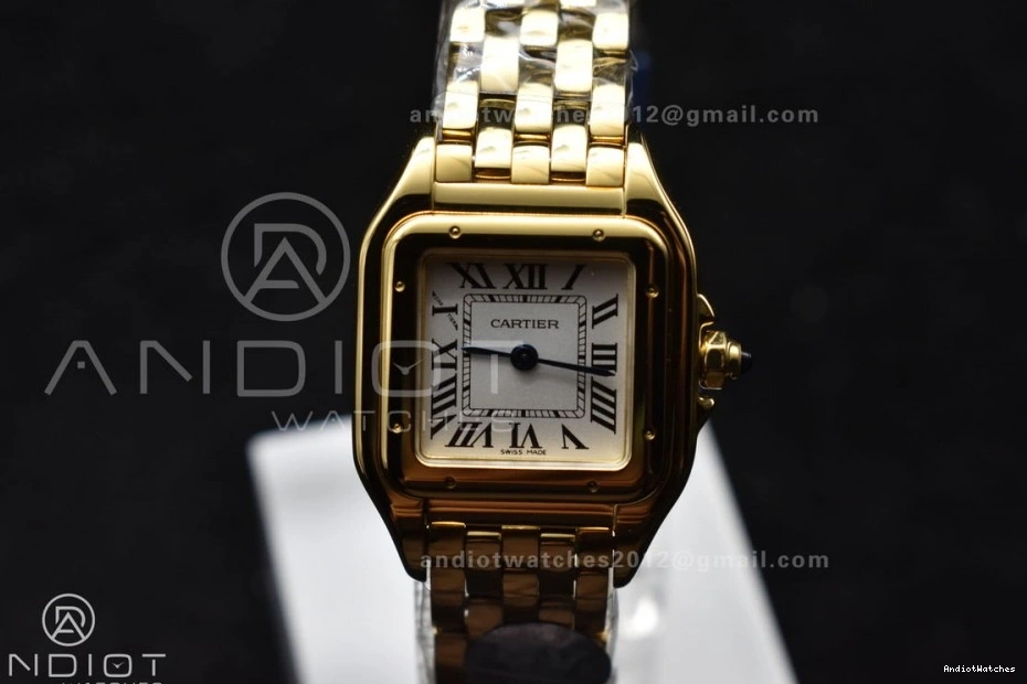 Full 1000 Best Full YG On Edition White YG Quartz BVF Bracelet Panthère Compact 1:1 22mm Ronda Dial 0417